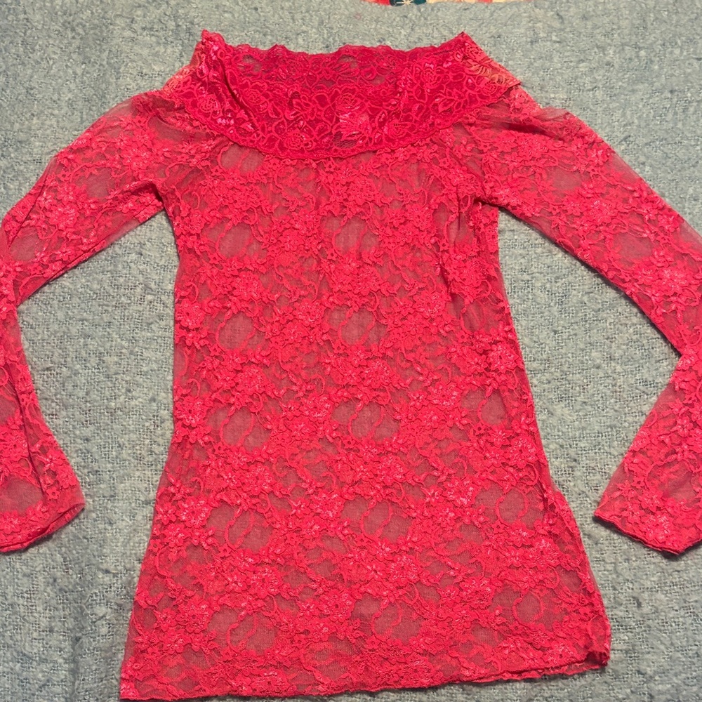 Max Rave Pink Lace Top - Picture 2 of 6
